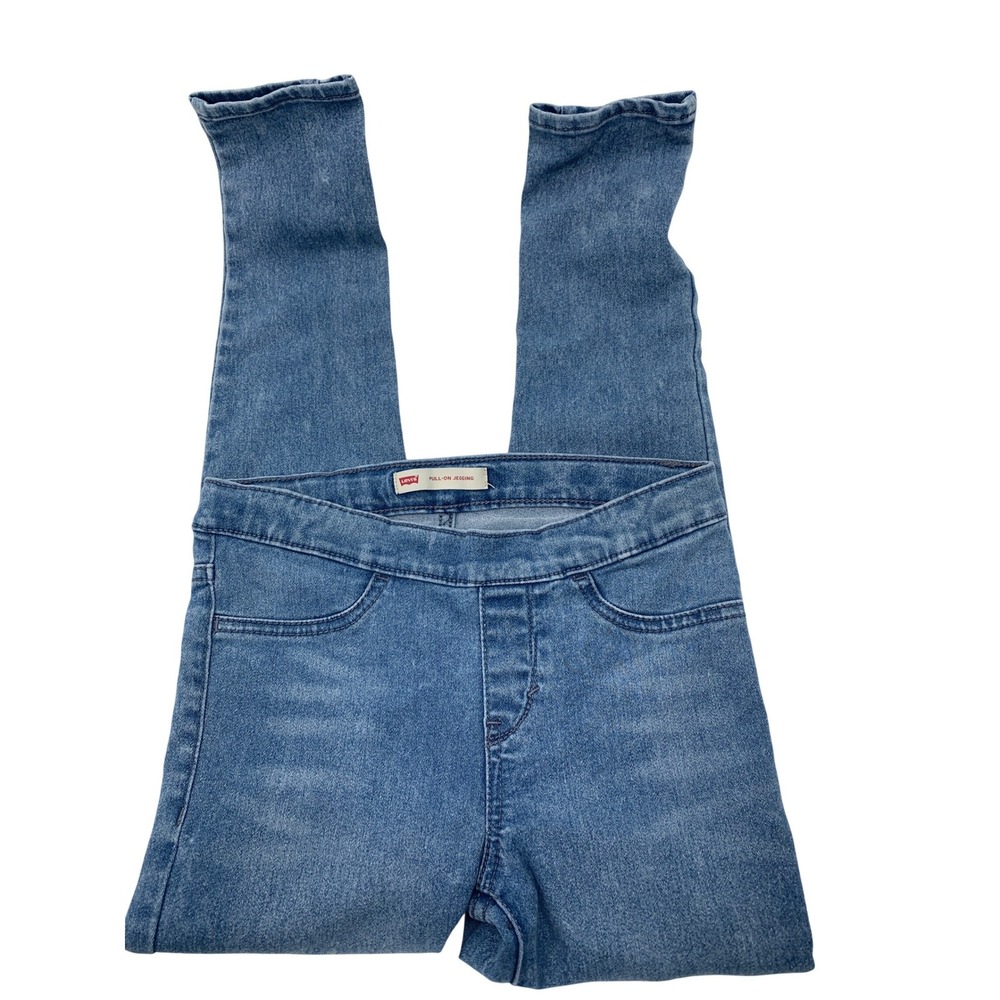Levis Girls Pull On Jegging Medium Wash Blue Denim Skinny Pants Size 10 Regular